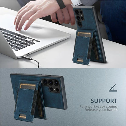 SUTENI H17 For Samsung Galaxy S23 Ultra Case Leather Card Holder Cover Compatible with MagSafe
