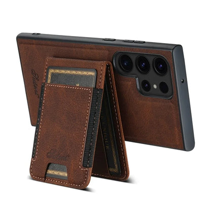 SUTENI H17 For Samsung Galaxy S23 Ultra Case Leather Card Holder Cover Compatible with MagSafe