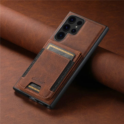 SUTENI H17 For Samsung Galaxy S23 Ultra Case Leather Card Holder Cover Compatible with MagSafe