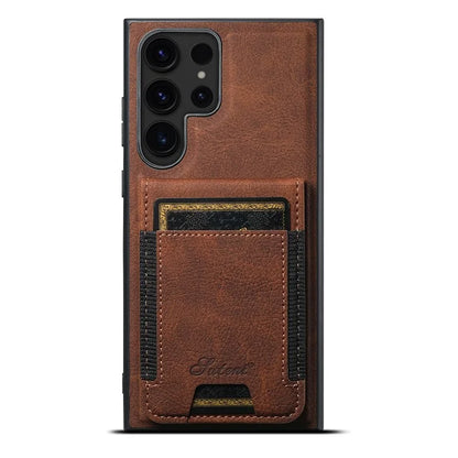 SUTENI H17 For Samsung Galaxy S23 Ultra Case Leather Card Holder Cover Compatible with MagSafe
