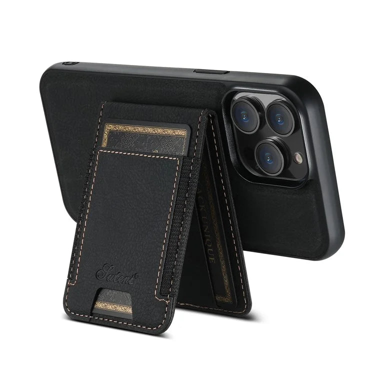 SUTENI H17 For iPhone 13 Pro Max Case Card Slots Kickstand Leather+TPU Phone Cover