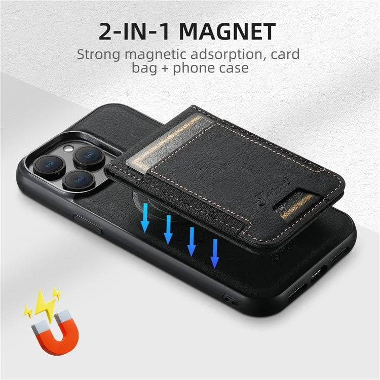 SUTENI H17 For iPhone 13 Pro Max Case Card Slots Kickstand Leather+TPU Phone Cover