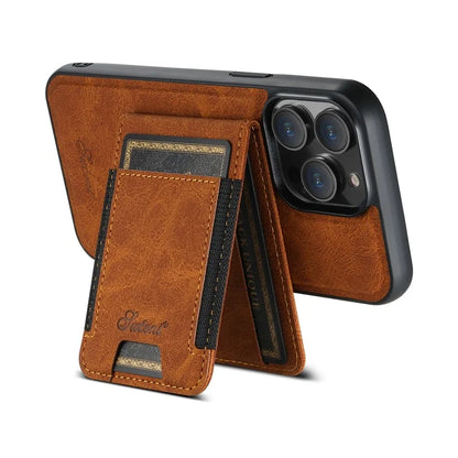 SUTENI H17 For iPhone 13 Pro Max Case Card Slots Kickstand Leather+TPU Phone Cover