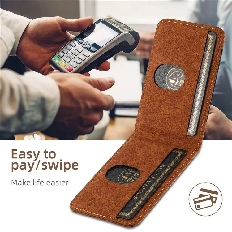 SUTENI H17 For iPhone 13 Pro Max Case Card Slots Kickstand Leather+TPU Phone Cover