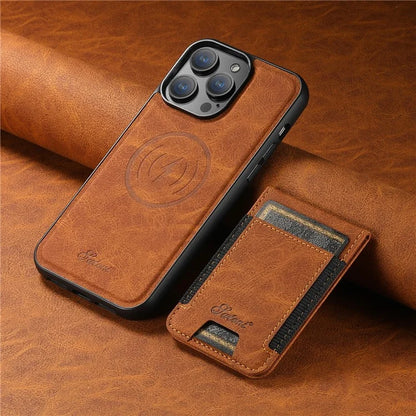 SUTENI H17 For iPhone 13 Pro Max Case Card Slots Kickstand Leather+TPU Phone Cover