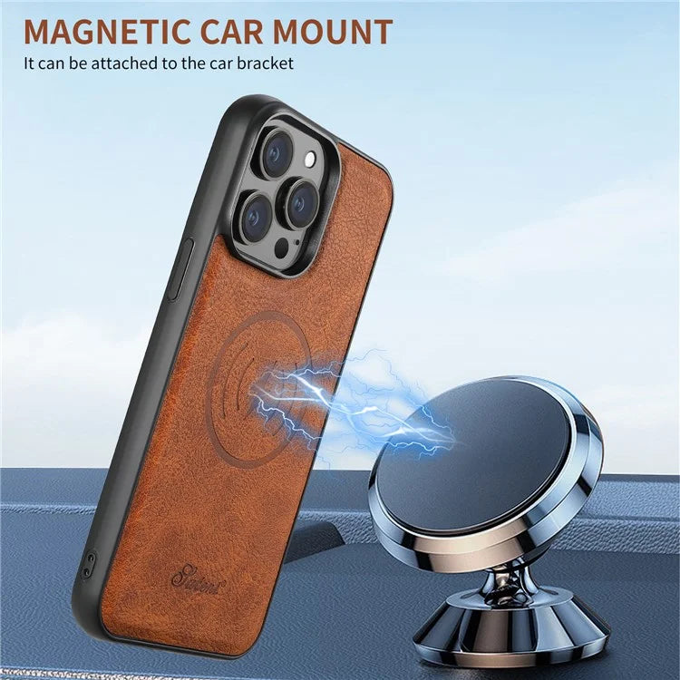 SUTENI H17 For iPhone 13 Pro Max Case Card Slots Kickstand Leather+TPU Phone Cover