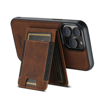 SUTENI H17 For iPhone 13 Pro Max Case Card Slots Kickstand Leather+TPU Phone Cover