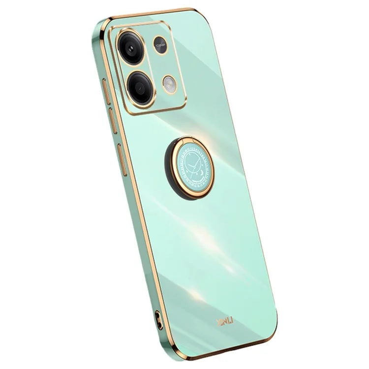 XINLI For Xiaomi Redmi Note 13 Pro 4G / Poco M6 Pro 4G Case Electroplating TPU Cover with Kickstand