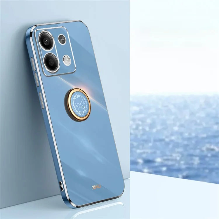 XINLI For Xiaomi Redmi Note 13 Pro 4G / Poco M6 Pro 4G Case Electroplating TPU Cover with Kickstand