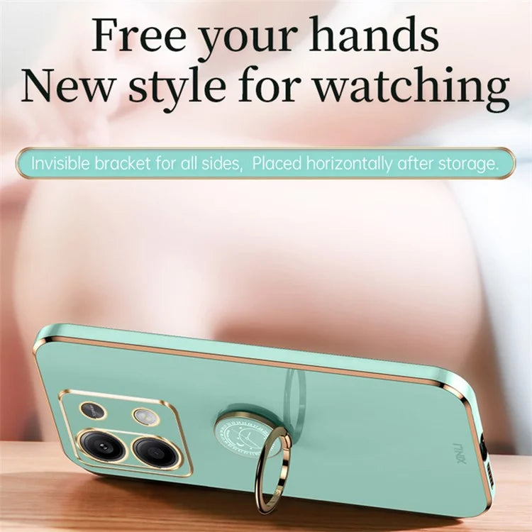 XINLI For Xiaomi Redmi Note 13 Pro 4G / Poco M6 Pro 4G Case Electroplating TPU Cover with Kickstand