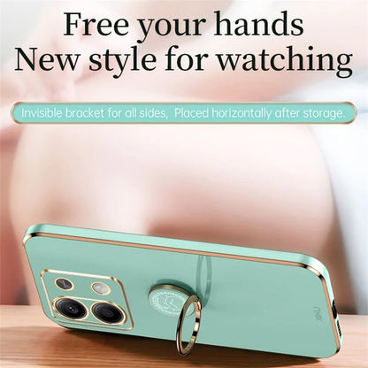 XINLI For Xiaomi Redmi Note 13 Pro 4G / Poco M6 Pro 4G Case Electroplating TPU Cover with Kickstand