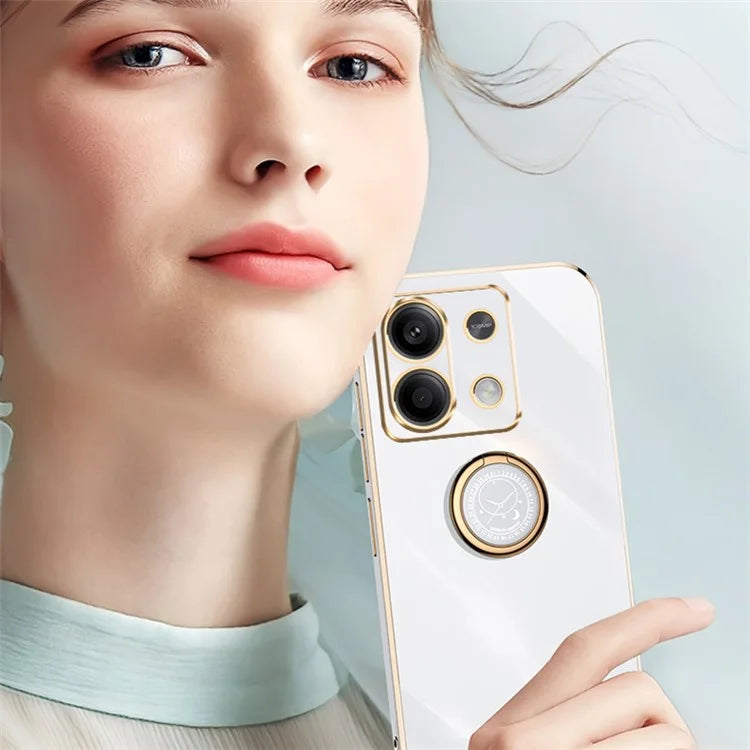 XINLI For Xiaomi Redmi Note 13 Pro 4G / Poco M6 Pro 4G Case Electroplating TPU Cover with Kickstand