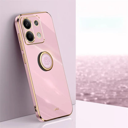 XINLI For Xiaomi Redmi Note 13 Pro 4G / Poco M6 Pro 4G Case Electroplating TPU Cover with Kickstand