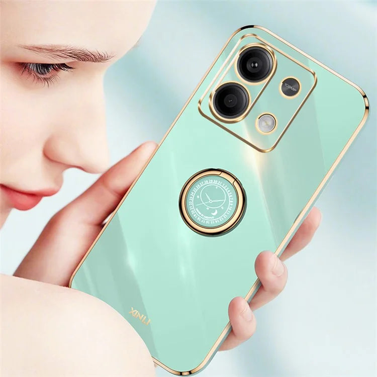 XINLI For Xiaomi Redmi Note 13 Pro 4G / Poco M6 Pro 4G Case Electroplating TPU Cover with Kickstand