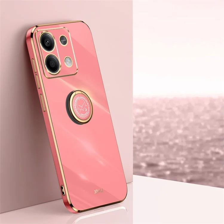 XINLI For Xiaomi Redmi Note 13 Pro 4G / Poco M6 Pro 4G Case Electroplating TPU Cover with Kickstand