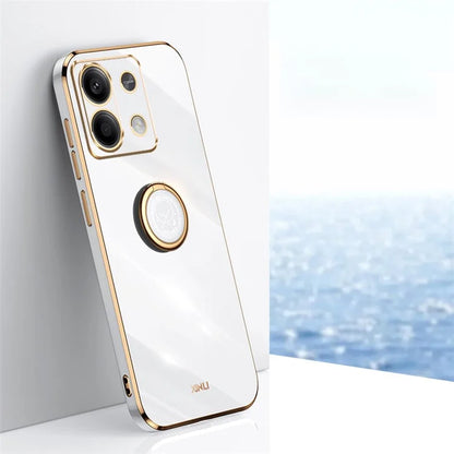XINLI For Xiaomi Redmi Note 13 Pro 4G / Poco M6 Pro 4G Case Electroplating TPU Cover with Kickstand