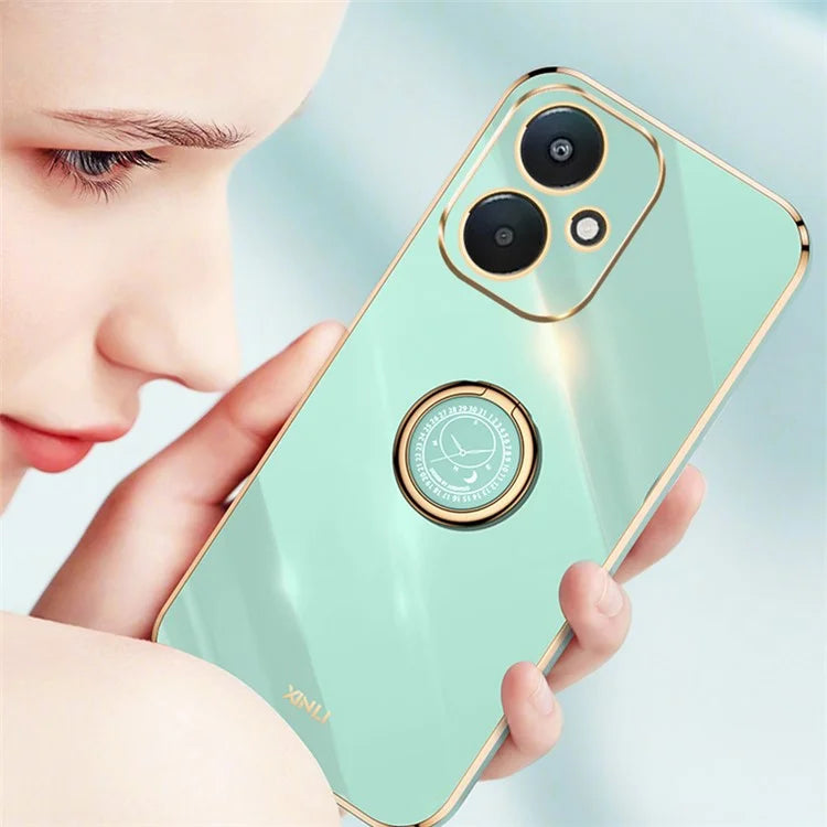 XINLI For Xiaomi Redmi 13C 5G Case Electroplating Kickstand Soft TPU Phone Cover