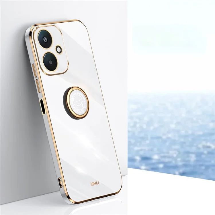 XINLI For Xiaomi Redmi 13C 5G Case Electroplating Kickstand Soft TPU Phone Cover