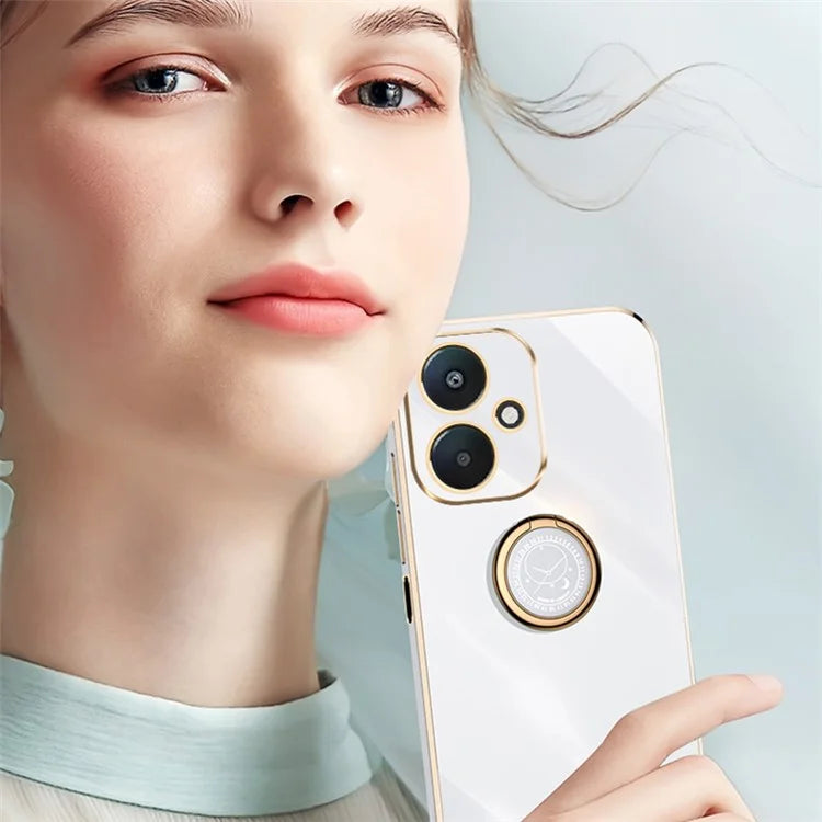XINLI For Xiaomi Redmi 13C 5G Case Electroplating Kickstand Soft TPU Phone Cover