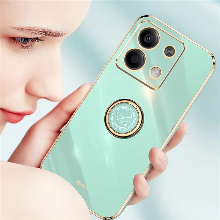 XINLI For Xiaomi Redmi Note 13 4G Case Soft TPU Electroplating Phone Kickstand Cover