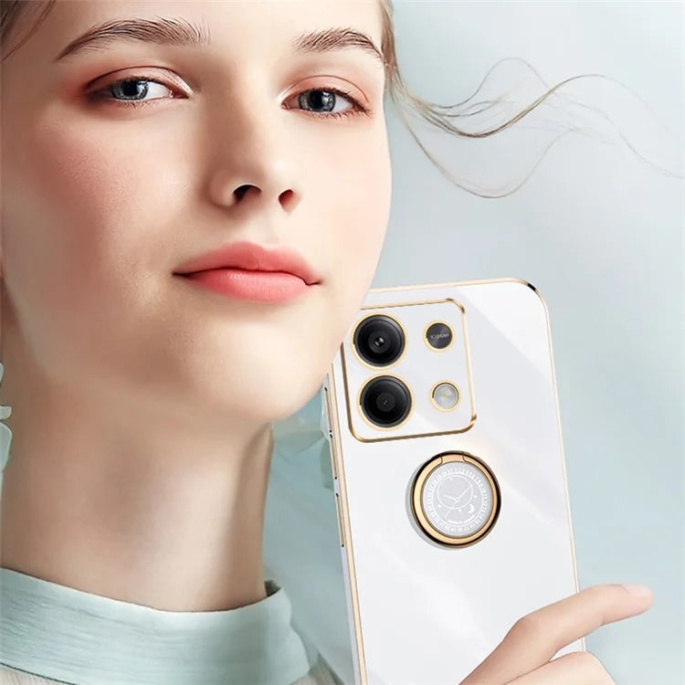 XINLI For Xiaomi Redmi Note 13 4G Case Soft TPU Electroplating Phone Kickstand Cover