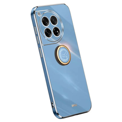 XINLI For OnePlus 12 5G Case Electroplaing TPU Cover with Ring Kickstand
