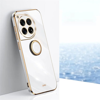 XINLI For OnePlus 12 5G Case Electroplaing TPU Cover with Ring Kickstand