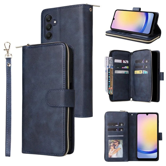 For Samsung Galaxy A25 5G (Global) (161.0 x 76.5 x 8.3mm) Case Card Slots Zipper Leather Cover