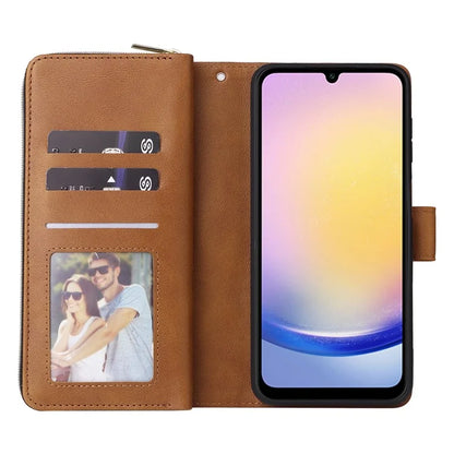 For Samsung Galaxy A25 5G (Global) (161.0 x 76.5 x 8.3mm) Case Card Slots Zipper Leather Cover