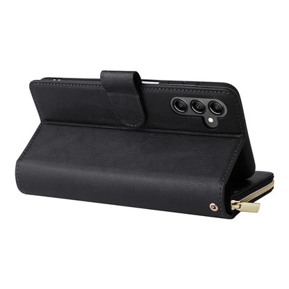 For Samsung Galaxy A15 4G / A15 5G Case Leather 9 Card Slots Phone Cover with Wrist Strap