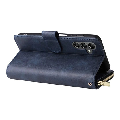 For Samsung Galaxy A15 4G / A15 5G Case Leather 9 Card Slots Phone Cover with Wrist Strap