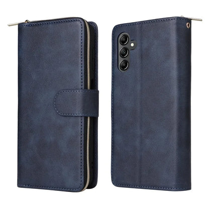 For Samsung Galaxy A15 4G / A15 5G Case Leather 9 Card Slots Phone Cover with Wrist Strap