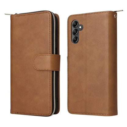 For Samsung Galaxy A15 4G / A15 5G Case Leather 9 Card Slots Phone Cover with Wrist Strap