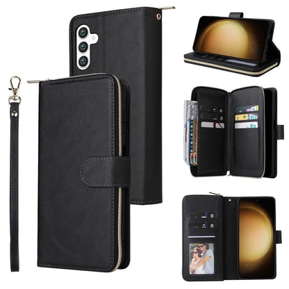 For Samsung Galaxy S24+ Case Leather 9 Card Holders Phone Protective Cover
