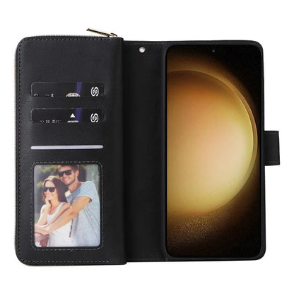 For Samsung Galaxy S24+ Case Leather 9 Card Holders Phone Protective Cover