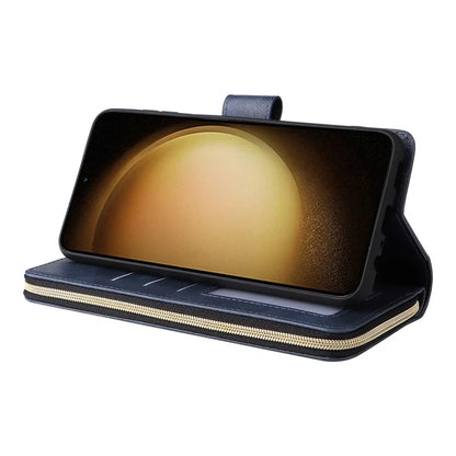 For Samsung Galaxy S24+ Case Leather 9 Card Holders Phone Protective Cover