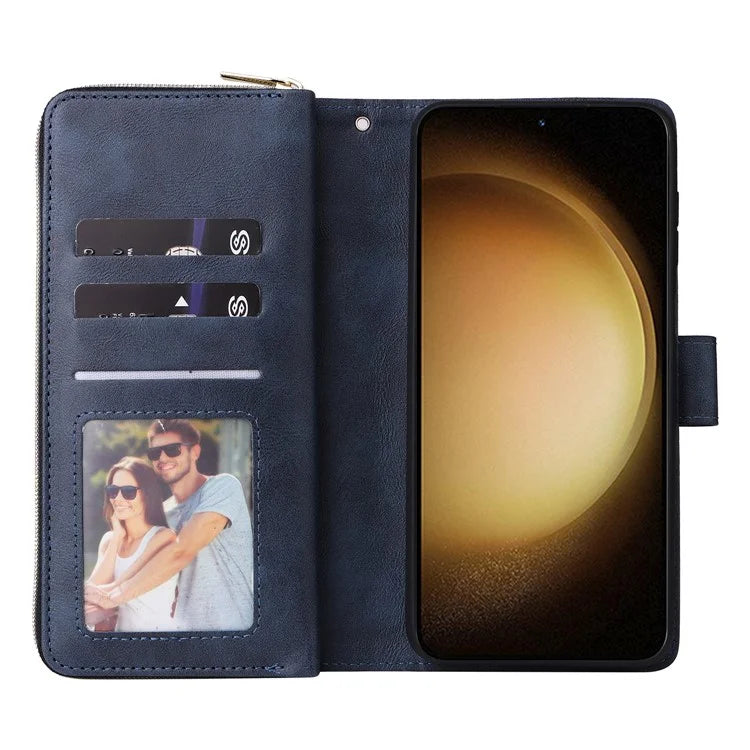 For Samsung Galaxy S24+ Case Leather 9 Card Holders Phone Protective Cover