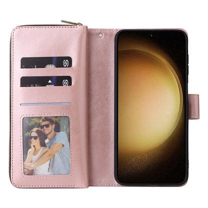 For Samsung Galaxy S24+ Case Leather 9 Card Holders Phone Protective Cover