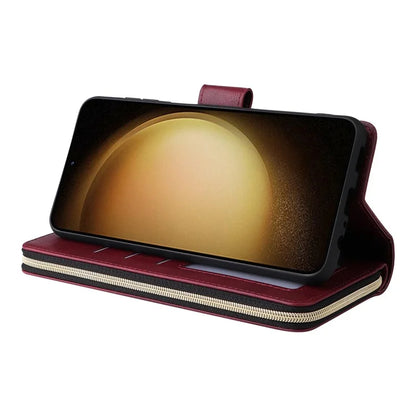 For Samsung Galaxy S24+ Case Leather 9 Card Holders Phone Protective Cover