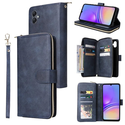 For Samsung Galaxy A05 4G Case Card Slots Zipper Wallet Leather Phone Cover