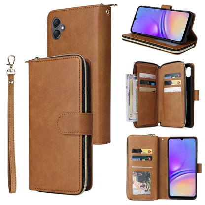 For Samsung Galaxy A05 4G Case Card Slots Zipper Wallet Leather Phone Cover