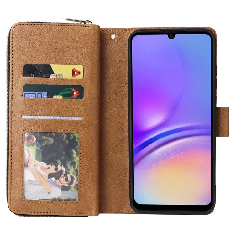 For Samsung Galaxy A05 4G Case Card Slots Zipper Wallet Leather Phone Cover