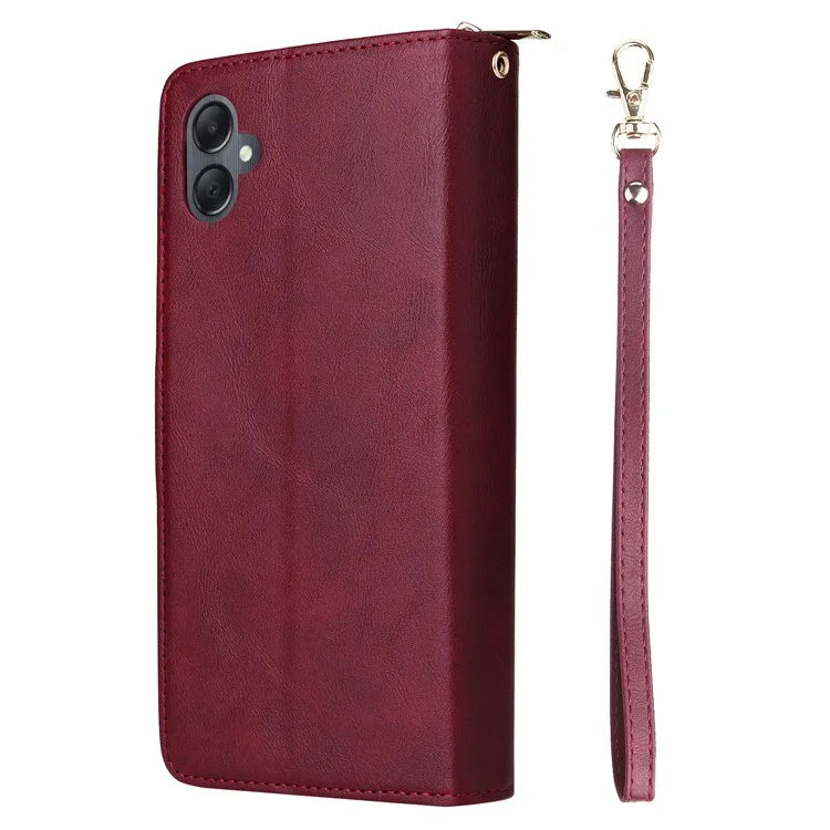 For Samsung Galaxy A05 4G Case Card Slots Zipper Wallet Leather Phone Cover