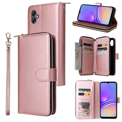 For Samsung Galaxy A05 4G Case Card Slots Zipper Wallet Leather Phone Cover