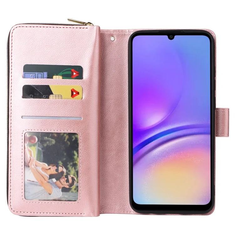 For Samsung Galaxy A05 4G Case Card Slots Zipper Wallet Leather Phone Cover
