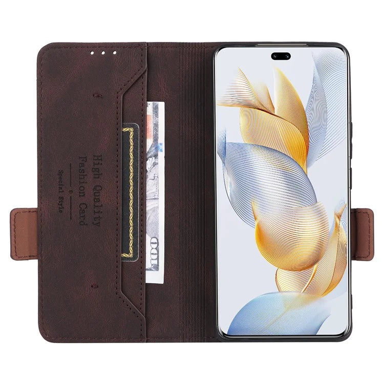 For Honor 90 Pro Case Hardware Decor Leather Flip Phone Cover