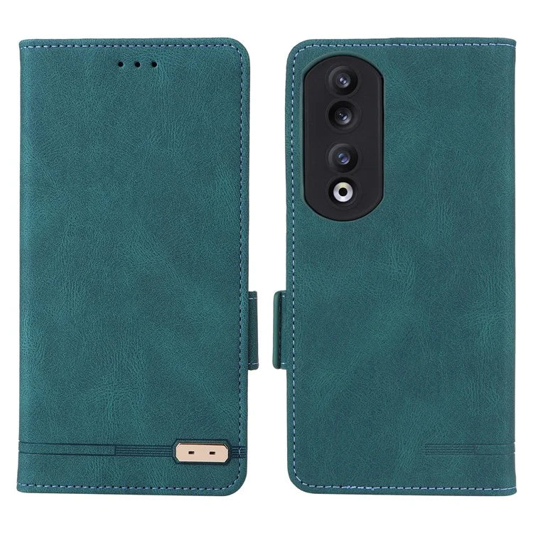 For Honor 90 Pro Case Hardware Decor Leather Flip Phone Cover
