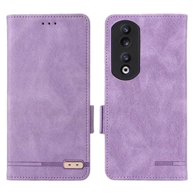 For Honor 90 Pro Case Hardware Decor Leather Flip Phone Cover