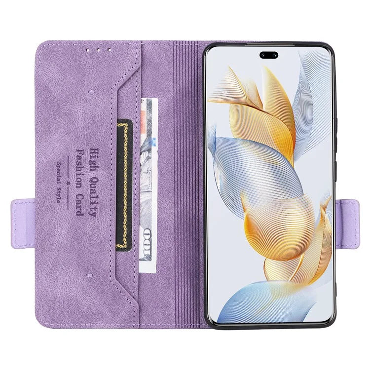 For Honor 90 Pro Case Hardware Decor Leather Flip Phone Cover