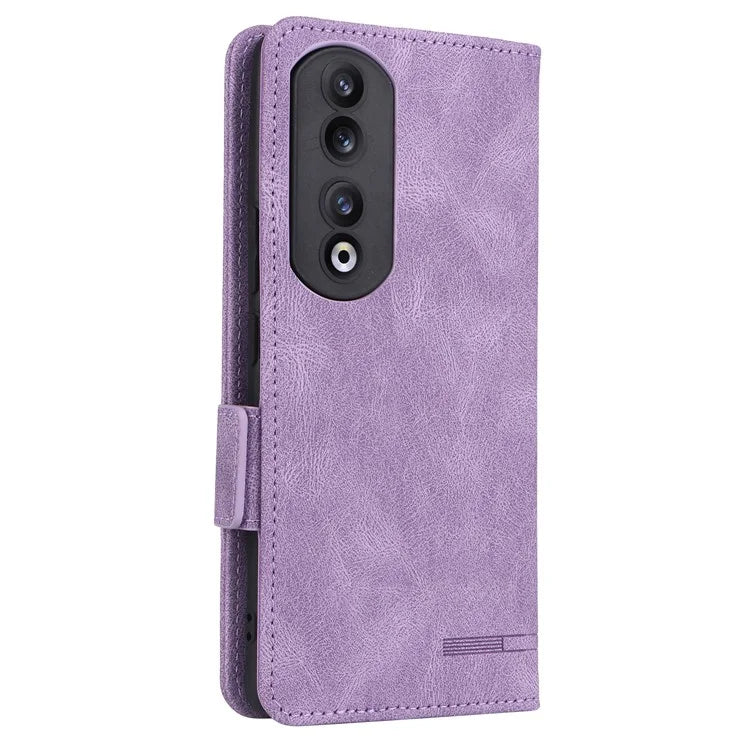 For Honor 90 Pro Case Hardware Decor Leather Flip Phone Cover
